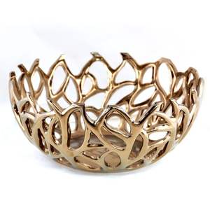 Bol à chocolat en métal poli luxueux pour les fêtes, finition durable et riche pour servir des bonbons et des noix - Product Image 2