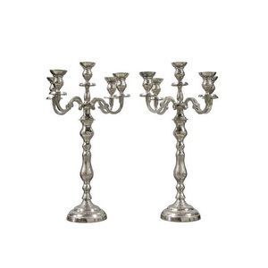 Admirable Design <b>Candelabra</b> With Five Arms Aluminium Silver Color <b>Candelabra</b> Candle Stand For Home Decoration Use - Product Image 1