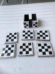 High Quality <b>Mop</b> Material Eco-Friendly Handmade Customizable Classic Design Serving Coasters - Product Image 2