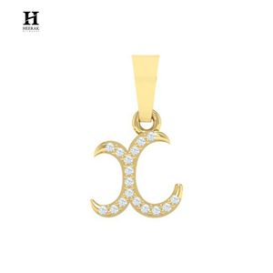 Colgante de Oro Macizo con Letra X Inicial y Diamantes, Diseño Cursivo, Joyería Fina para Mujer - Product Image 2