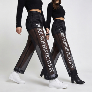 Pantalon transparent sexy pour clubbing estival, pantalon à boutons à la taille, pantalon transparent unisexe, 100% polyester, pantalon en maille transparente unisexe - Product Image 4