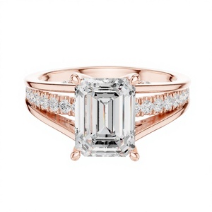 Elegante Anillo de Diamantes con Banda de Plata y Oro para Mujer, Joyería de Lujo para Compromiso y Boda, Regalo para Ella - Product Image 1