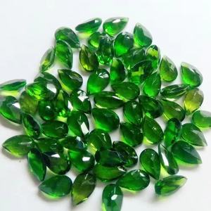 ลูกแพร์แบบไดออปไซด์โครเมียมธรรมชาติขนาด4x6มม. ตัดอัญมณีกึ่งมีค่าแบบหลวมสินค้ายอดนิยมจากผู้ผลิตที่ได้รับการตรวจสอบแล้ว - Product Image 3