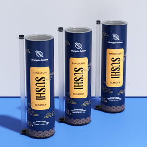 Caja de Cartón Kraft Ecológica Personalizada para Envasado de Sushi, Cilindro de Papel de Grado Alimenticio - Product Image 2