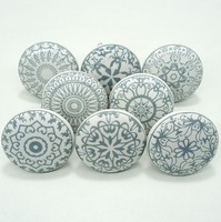 Boutons de porte en céramique ronds, faits à la main, modernes, à motif uni, multicolores, pour armoires de cuisine et tiroirs