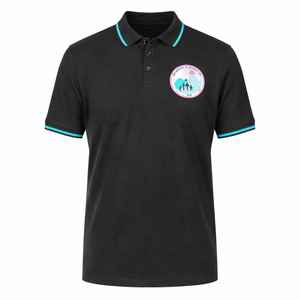 Polo noir Jack and Jill avec bordure contrastante turquoise, logo brodé sur la poitrine, coton premium, unisexe, coupe décontractée élégante - Product Image 1