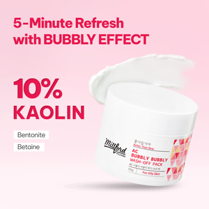Millford AC Bubbly Wash-Off Pack, Orgánico, Vegano, para Piel Seca y Sensible, 125 ml, Hecho en Corea, Certificado CPNP, Cosméticos Coreanos - Product Image 2