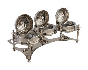 Look du Moyen-Orient Design le plus luxueux chauffe-plats avec support ensemble de trois buffet chauffe-plats arabe Ramadan décoratif classique - Product Image 2