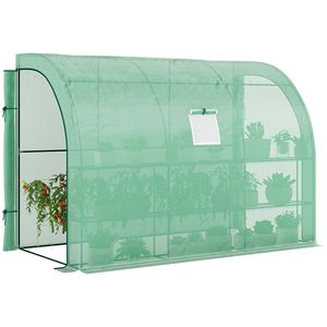 10X5 'X 7' serra magra senza fili 2 porte avvolgirevoli 3 ripiani In filo copertura 3 per piante vivaio giardino serre prodotto - Product Image 3