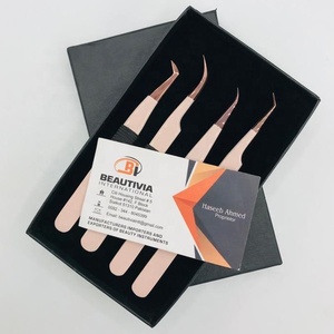 Venta al por mayor de pinzas de extensión de pestañas de acero inoxidable sostenible punta puntiaguda OEM aplicador de pestañas - Product Image 6