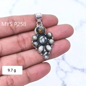 Colgantes Finos de Plata de Ley 925 con Diseño Natural y Elegante, Gema de Jaspe Caballo Salvaje, Precio al por Mayor, Joyería de Calidad, Regalo para Ella - Product Image 2