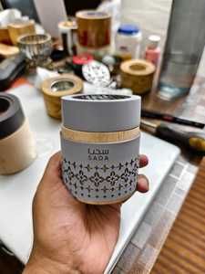 High Demands Wooden Leather Grey <b>Ceramic</b> Incense Burner with Floral Pattern Aromatherapy <b>Diffuser</b> All Season Use - Product Image 1