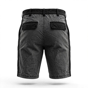 Pantalones Cortos Cargo de Mezclilla para Hombre con Logotipo Personalizado, Tallas Grandes, Cintura Media, Cierre de Botones, Color Sólido, Estilo Workwear, Largo Bermuda - Product Image 5