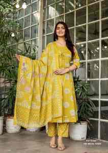 Conjunto de Kurta de Algodón para Mujer, Suministro al por Mayor, Ropa Tradicional al Mejor Precio al por Mayor - Product Image 3