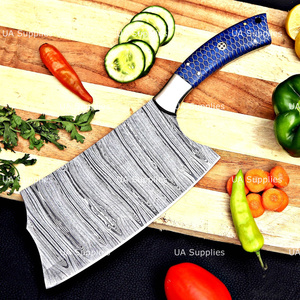 Cuchillo de carnicero de acero de Damasco de alta resistencia, forjado a mano, estilo moderno, mango de resina con diseño de panal, ambidiestro, 7 pulgadas, 3.5 mm - Product Image 6