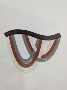 Sculpture murale tissée moderne, forme géométrique abstraite arc-en-ciel, décoration intérieure, pièce d'art pour salon, emballage individuel - Product Image 3
