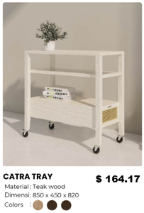 Chariot de rangement moderne en bois avec roulettes et tiroir pour le salon - Product Image 6