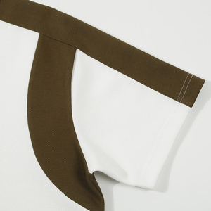 Polo en coton blanc pour homme, manches courtes, color-block, respirant, tissu Oxford, coupe classique - Product Image 5