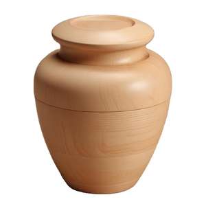 Urna Conmemorativa de Madera Redonda para Cenizas de Cremación de Adultos, Urna Funeraria Clásica para Exhibición en el Hogar - Product Image 1