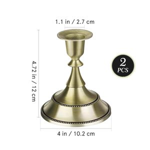 Porte-bougies coniques en laiton fini, chandeliers traditionnels en métal pour table à manger standard - Product Image 6