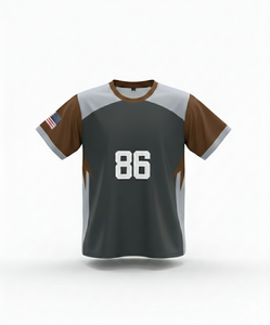 Camiseta Deportiva de Manga Corta para Hombre con Número 86 y Logotipo de Bandera Americana, Sublimada, de Secado Rápido, Poliéster, Corte Regular - Product Image 3