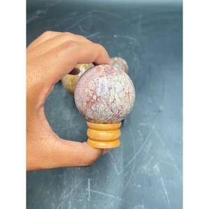 Sphère d'onyx rose brun naturel 3-5 cm, onyx floral, calcite, boule de cristal polie, décoration d'intérieur et attrape-soleil - Product Image 3