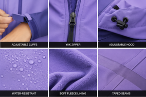 Chaqueta Softshell con Capucha para Mujer X Sports City, Cierre de Cremallera de Manga Larga, Color Sólido, Impermeable, Resistente al Viento, Ropa de Exterior OEM/ODM - Product Image 4