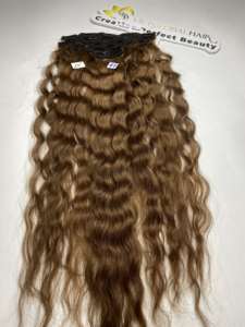 100% cheveux humains bruts brun naturel ondulé Clip dans les extensions de cheveux en gros prix d'usine qualité supérieure - Product Image 3