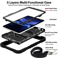 Coque de protection robuste pour Xiaomi Redmi Pad 2 Se 9.7 2026, triple couche, antichoc, avec support rotatif à 360 degrés