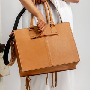 Bolso tote cuadrado de cuero genuino de diseñador de lujo para mujer, bolso de mano de lujo con asa superior y correa para el hombro, bolso de oficina. - Product Image 3