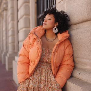 Chaqueta Parka de Color Sólido, Chaqueta Acolchada con Cremallera, Chaqueta Corta Acolchada con Cuello Alto para Mujer, Chaqueta Parka con Cremallera para Dama - Product Image 5