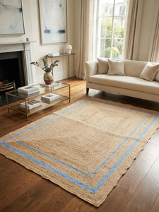 Modern Geometric Jute Area <b>Rug</b> <b>Natural</b> Boho Farmhouse Living Room Carpet Rustic Eco Friendly Floor <b>Rug</b> Home Decor - Product Image 1