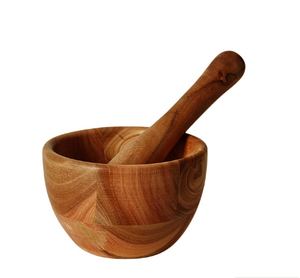 Wooden Mortar and Pestle Grinder/<b>Chopper</b> Herb Spice Masher Mortar for Herbs for Garlic Press Coffee Ginger Crusher - Product Image 5