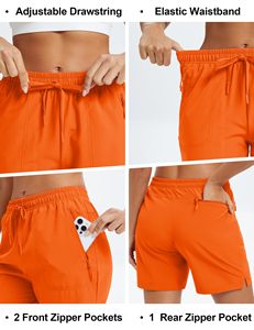 Nouveau design Short pour femme grandes tailles taille haute avec doublure intégrée, idéal pour le sport, la course, le yoga et la gym, avec poche - Product Image 5