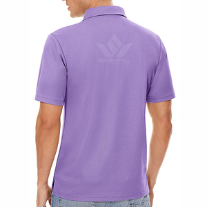 เสื้อโปโลแขนสั้นสีเขียวล้วนสำหรับผู้ชาย ผ้าฝ้ายปิเก้ ระบายอากาศได้ดี สวมใส่สบาย ทรงปกติ ติดกระดุม คอปก - Product Image 4