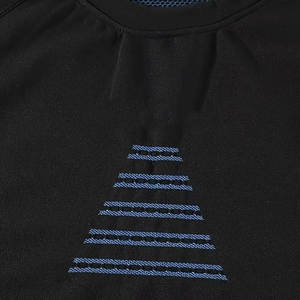 Ensemble de compression noir et bleu pour hommes, haut à manches longues et pantalon à col ras du cou, séchage rapide, respirant, en spandex et polyester, kit toutes saisons - Product Image 6