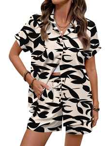 Conjunto de verano para mujer de estilo único con camiseta de manga corta de tela suave de buena calidad y pantalones cortos a juego. - Product Image 4