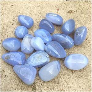 Piedras de ágata azul natural pulidas, ágata azul rayada, cristal curativo para Reiki, meditación, energía, decoración, venta al por mayor - Product Image 2