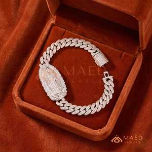 สร้อยข้อมือโซ่เส้นเล็กประดับมอสซาไนต์สีโรสโกลด์ แฟชั่นฮิปฮอปจากลอสแอนเจลิส ของขวัญสำหรับวันครบรอบแต่งงาน งานแต่งงาน หรือใส่ได้ทุกวันอย่างสง่างาม - Product Image 3