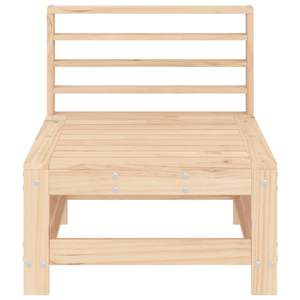 Canapé de jardin modulaire en bois de pin massif, siège central naturel au design standard - Product Image 3