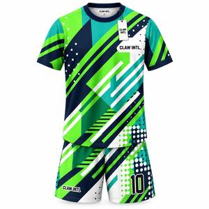 CLAW INTL Maillot de football sublimé 100% polyester à séchage rapide, écologique, antibactérien, pour homme, manches longues, impression du nom de l'équipe - Product Image 1
