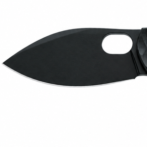 Couteaux pliants noirs avec poignée texturée incurvée, lame large et pointue, trou ovale pour le pouce, pour les activités de plein air et le transport quotidien - Product Image 2