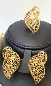 Colección Exclusiva de Dubái, Conjuntos de Joyería de Moda Clásica de Latón Chapado en Oro de 24 Quilates para Compromiso, Aniversario y Boda - Product Image 3