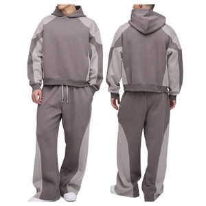 ชุดเซ็ตแทรคสูททรงหลวมแบบยูนิเซ็กซ์ สตรีทแวร์โอเวอร์ไซส์แบบมีฮู้ด ผ้าเนื้อบางเบา ปักโลโก้ พรีเมียมคอตตอน - Product Image 3