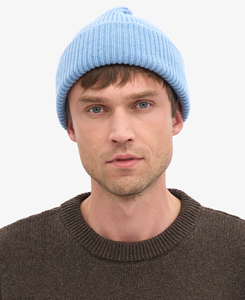New Winter StyUnisex <b>Beanie</b> Solid Light Blue 100% Acrylic Computer Knitted Casual Breathable <b>Waterproof</b> Daily Hat for Adults - Product Image 2