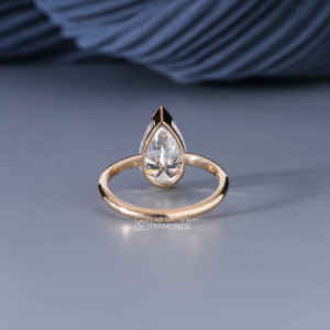 Bague en or rose 14 carats avec moissanite taille poire pour femme, luxe, 2,02 carats au total, 2,49 grammes, bijoux fins pour mariage et fiançailles, cadeau - Product Image 6