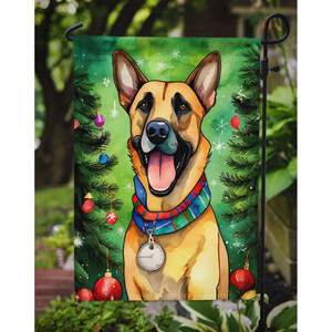 Drapeau de jardin de Noël Malinois belge Drapeau de boîte aux lettres décoratif multicolore pour Patio Artwork Yard Lawn Signs for Yard Flower Beds - Product Image 3