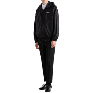 Veste à capuche réversible en nylon recyclé de qualité supérieure pour homme, coupe ample, fermeture éclair intégrale, coupe-vent, fabrication OEM personnalisée de luxe - Product Image 2