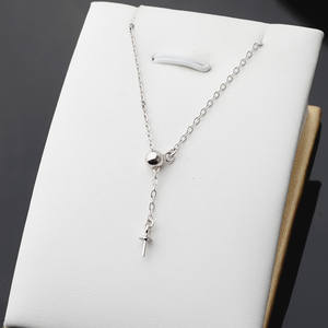 Collar de Cadena en Forma de Y de Plata S925 Hecho a Mano para Mujer, Conjunto de Colgante Ajustable, Soporte para Joyas de Perlas, Accesorios de Moda DIY 427 - Product Image 1