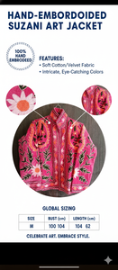 Veste Suzani en soie brillante faite à la main, manteau brodé vintage bohème, vêtements d'extérieur d'hiver matelassés à motifs floraux ethniques pour femmes, robe bohème - Product Image 6